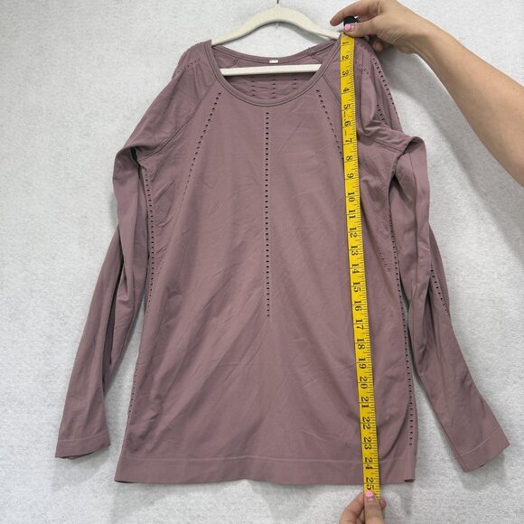 Athleta Sweater Womens Small Purple Long Sleeve Perforated Pullover Yoga Top - Picture 7 of 9